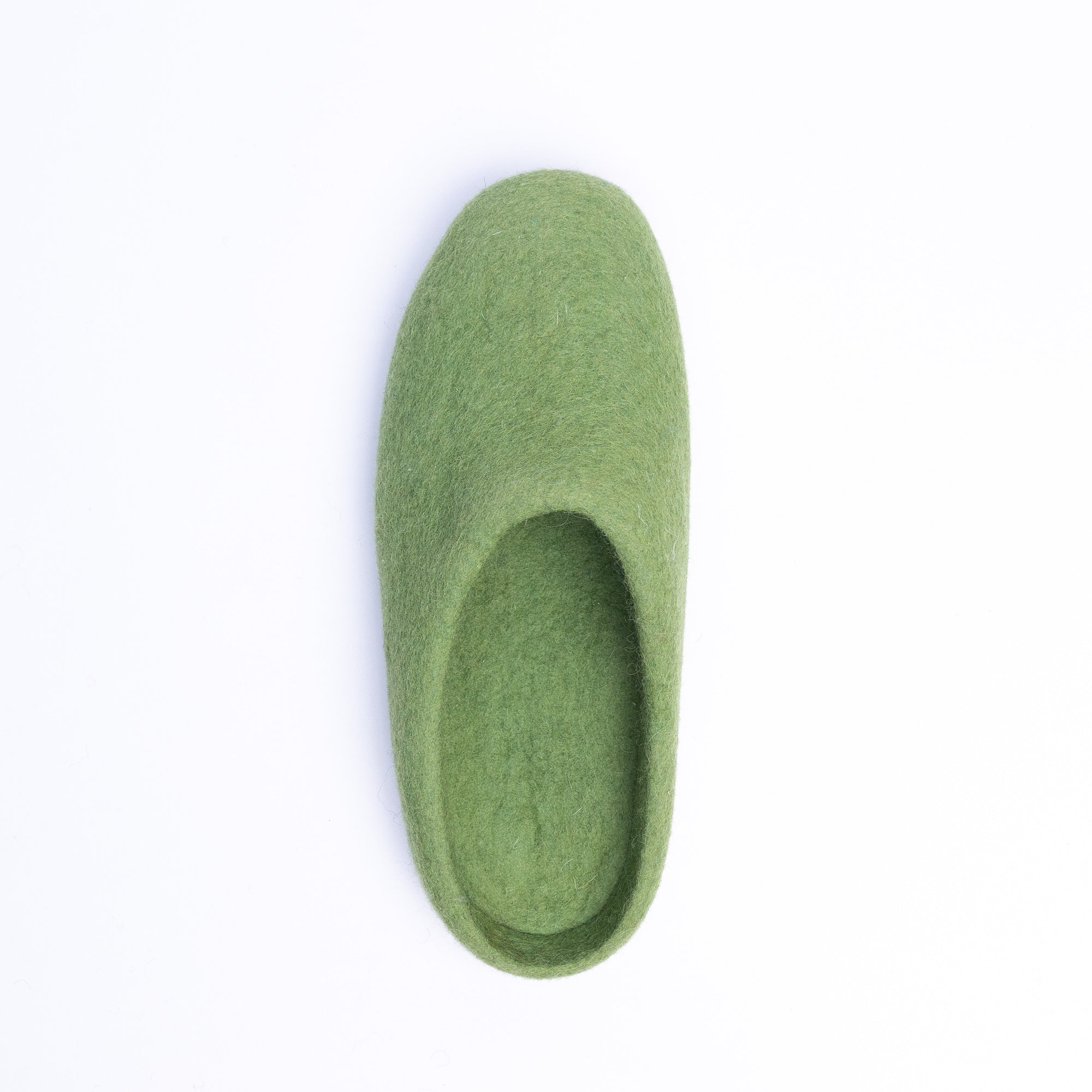 Light Green Wool Felt Slippers - Kuuma Shoes