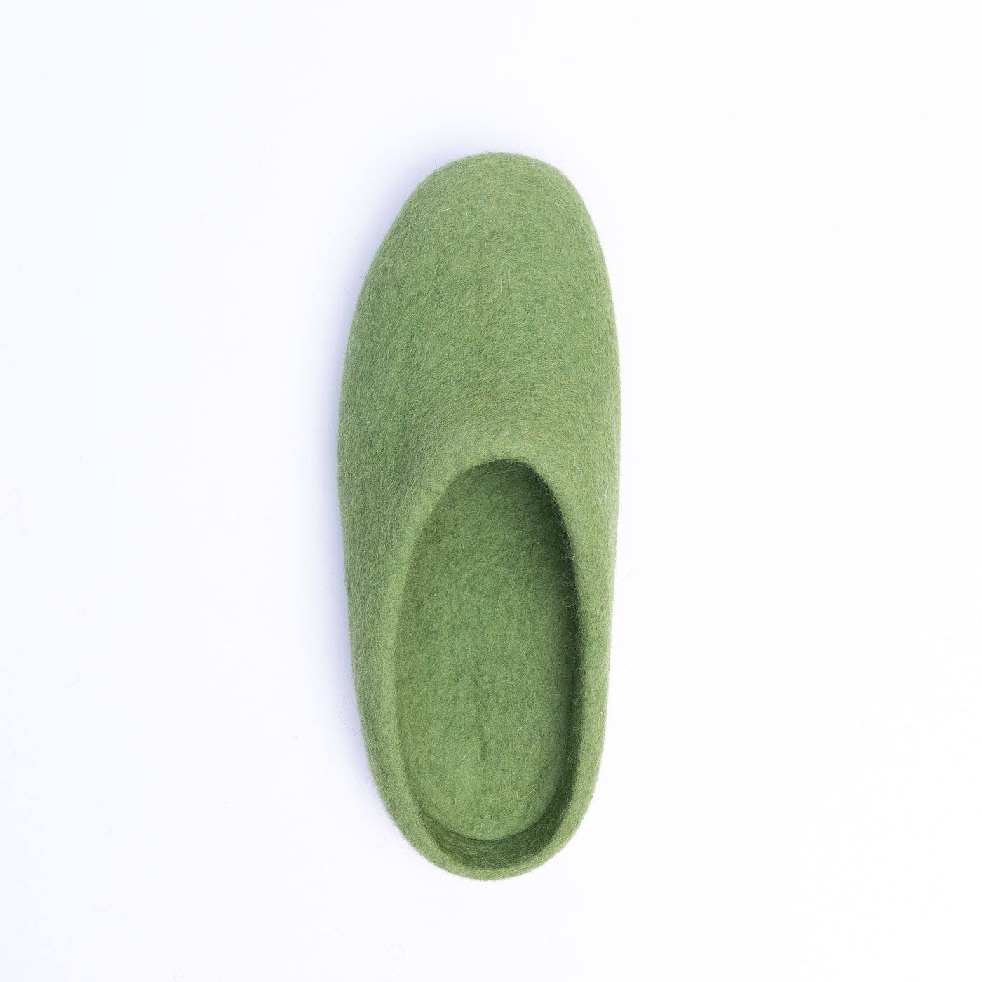 Light Green Wool Felt Slippers