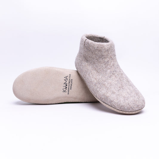 Marbled Tan Wool Felt Boots