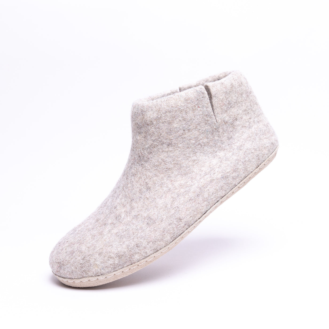 Marbled Tan Wool Felt Boots