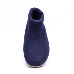 Navy Wool Felt Boots - Kuuma Shoes