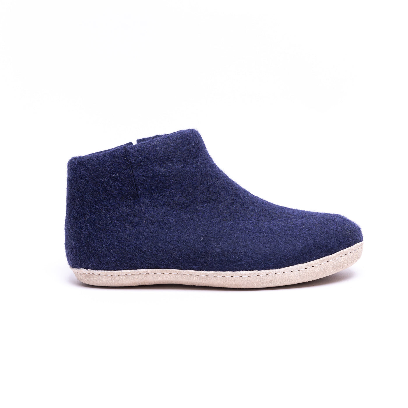 Navy Wool Felt Boots
