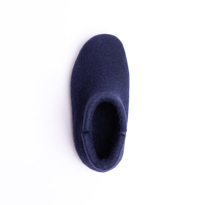 Navy Wool Felt Boots