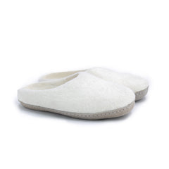 Neutral Cream Wool Slippers - Kuuma Shoes