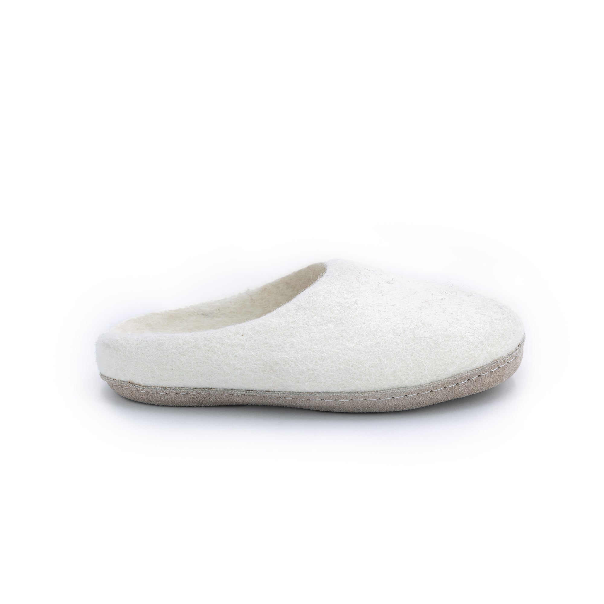 Neutral Cream Wool Slippers