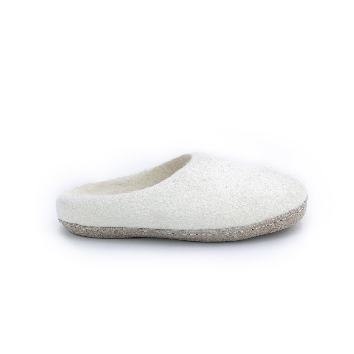 Neutral Cream Wool Slippers