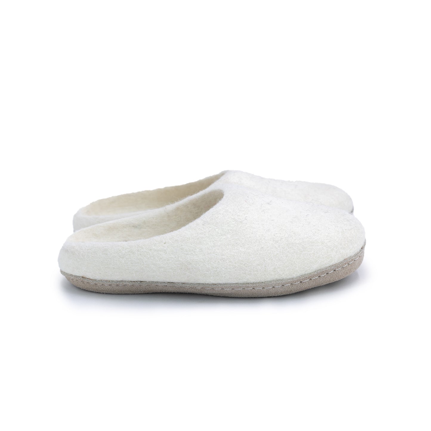Neutral Cream Wool Slippers
